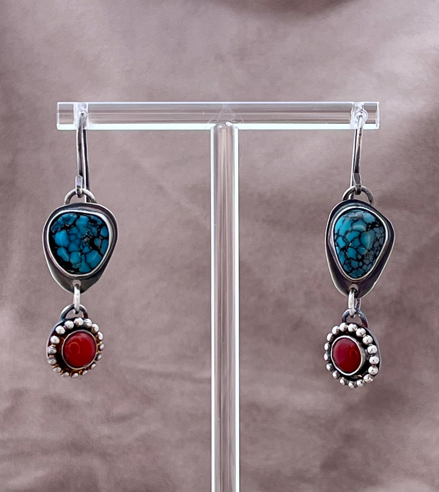 Turquoise and Coral in Sterling