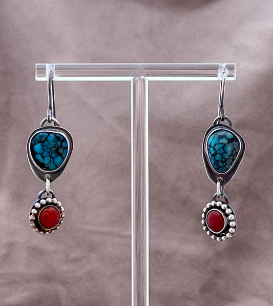 Turquoise and Coral in Sterling