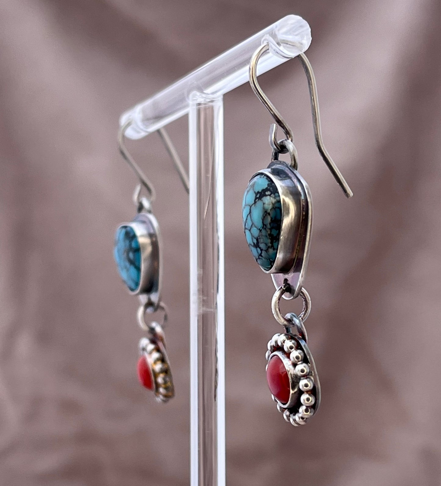 Turquoise and Coral in Sterling