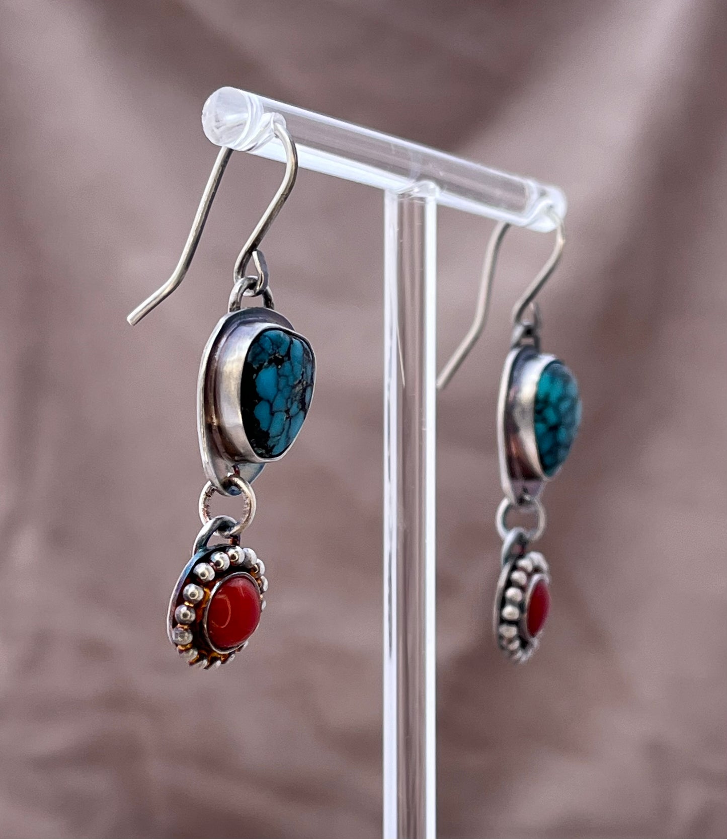 Turquoise and Coral in Sterling
