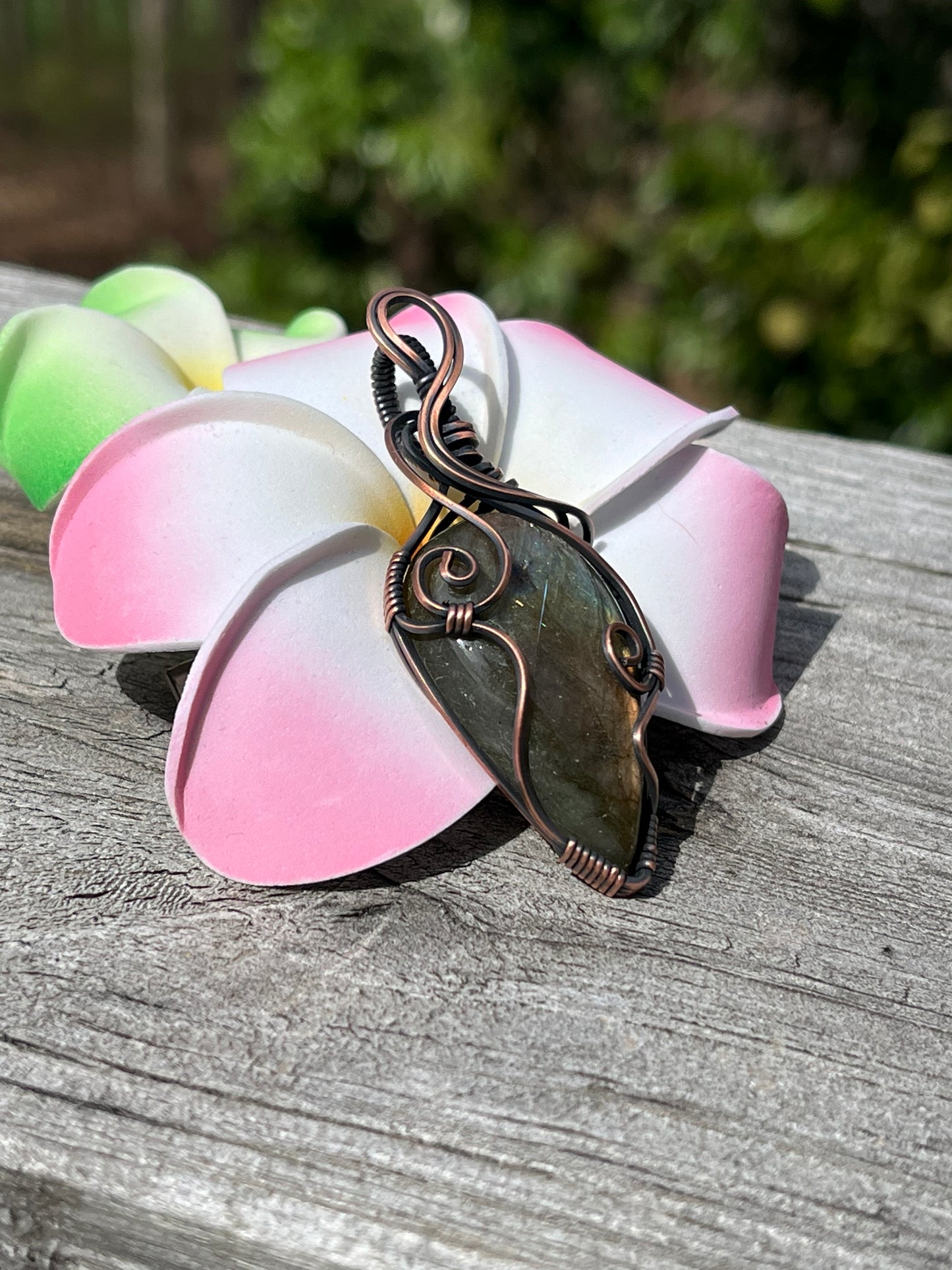 Labradorite Gemstone and Copper