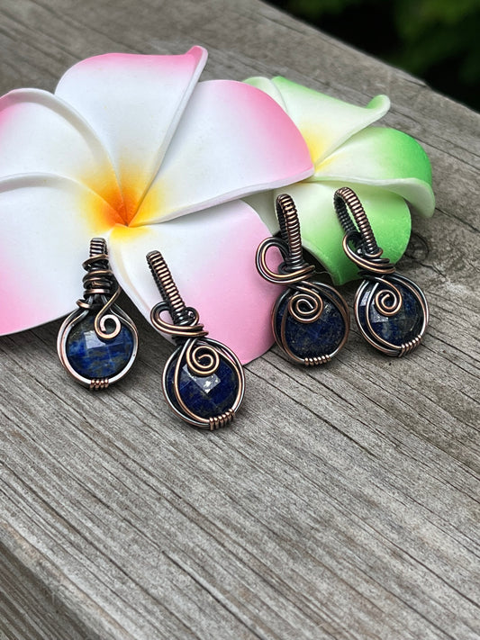 Rose Cut Lapis Lazuli wrapped in Copper